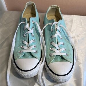 Converse Low Top Canvas Sneakers in Mint